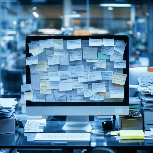 A photo of a shared inbox on a computer screen highlights the inefficiencies of generic communication, unlike Personalized Recruitment Communication which improves engagement.