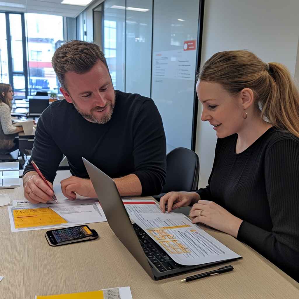 HR team reviewing candidate compliance status on a digital hiring dashboard.