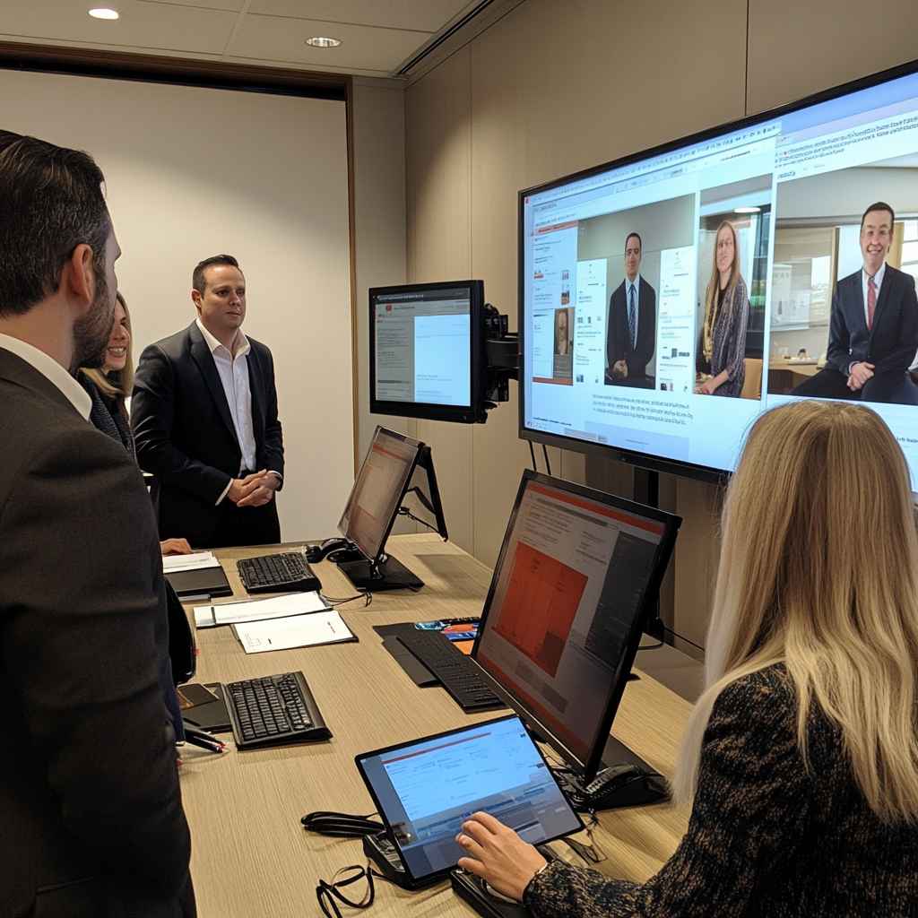 Law firm recruitment team managing legal job postings on ATS.