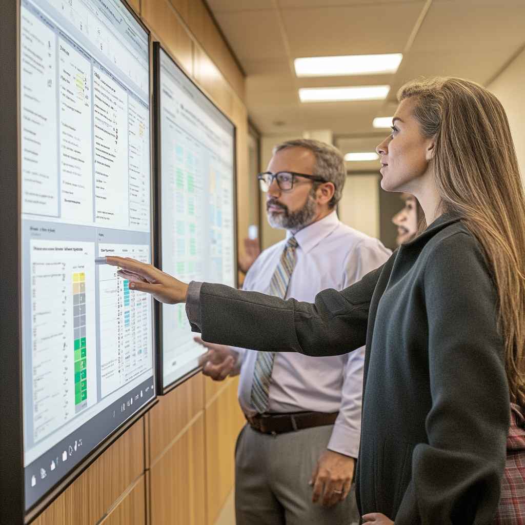 University hiring committee using an ATS to review education applicants.