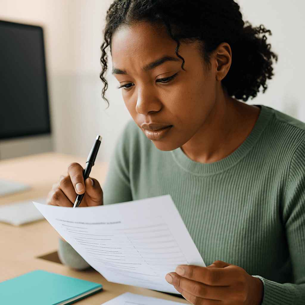 HR professional reviewing pre-qualification questions for candidate screening.
