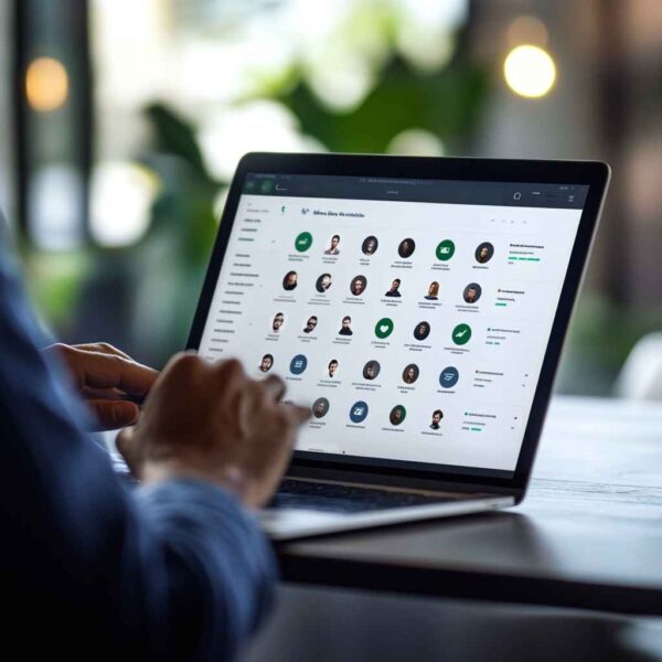 Recruiter managing candidates using a tech ATS dashboard in a startup.