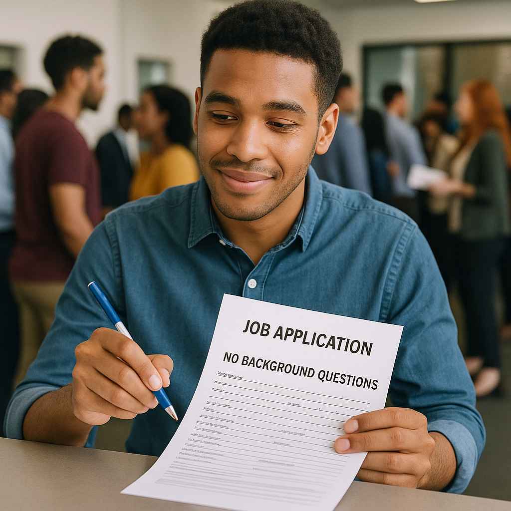 Job candidate applying for a role without being asked about past convictions.