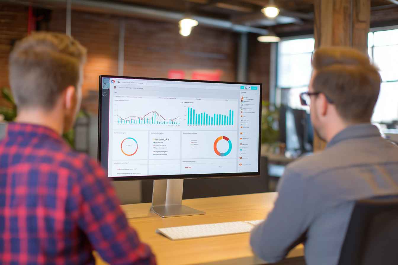 Hiring manager reviewing interview scheduling performance data