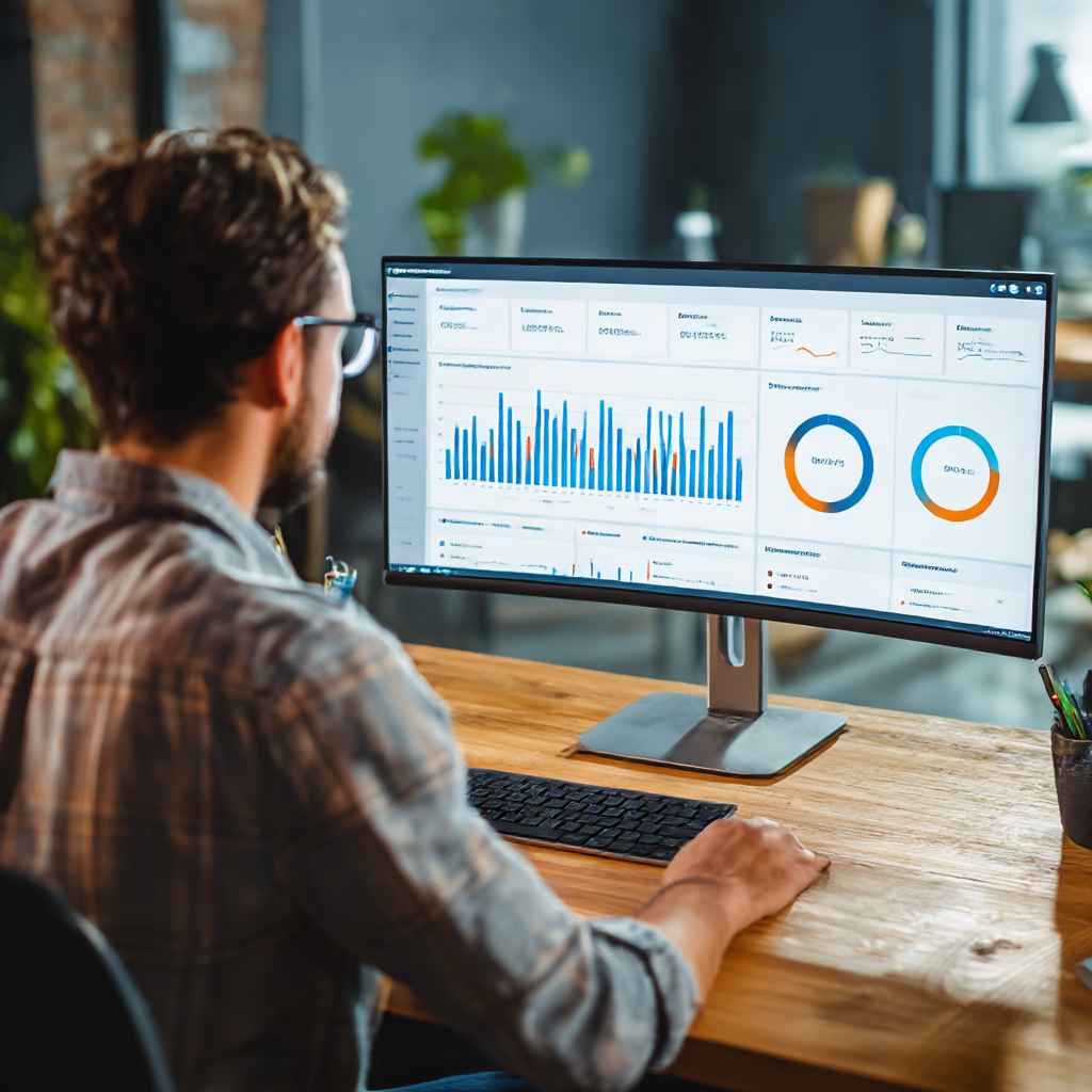 Hiring manager viewing impact of automate interview scheduling on dashboard