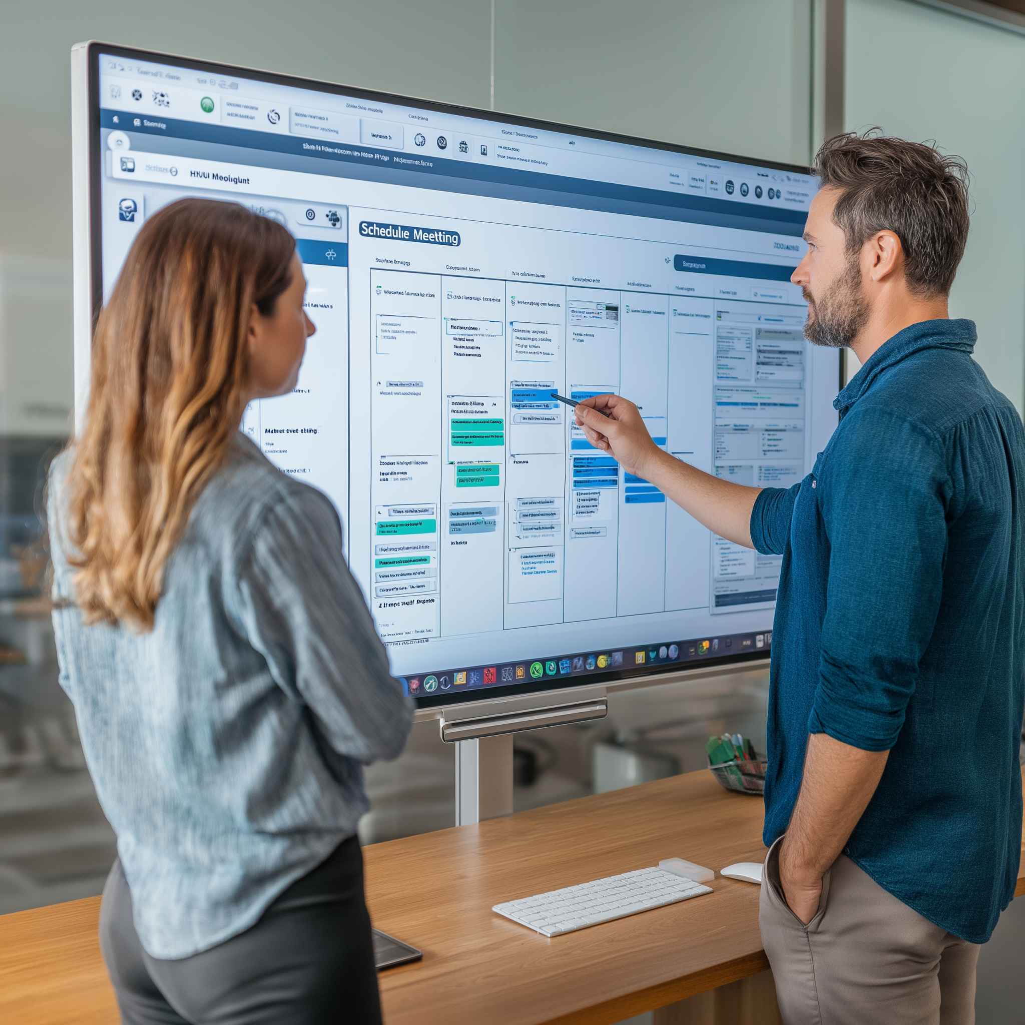 Hiring team setting up scheduling automation in applicant pipeline