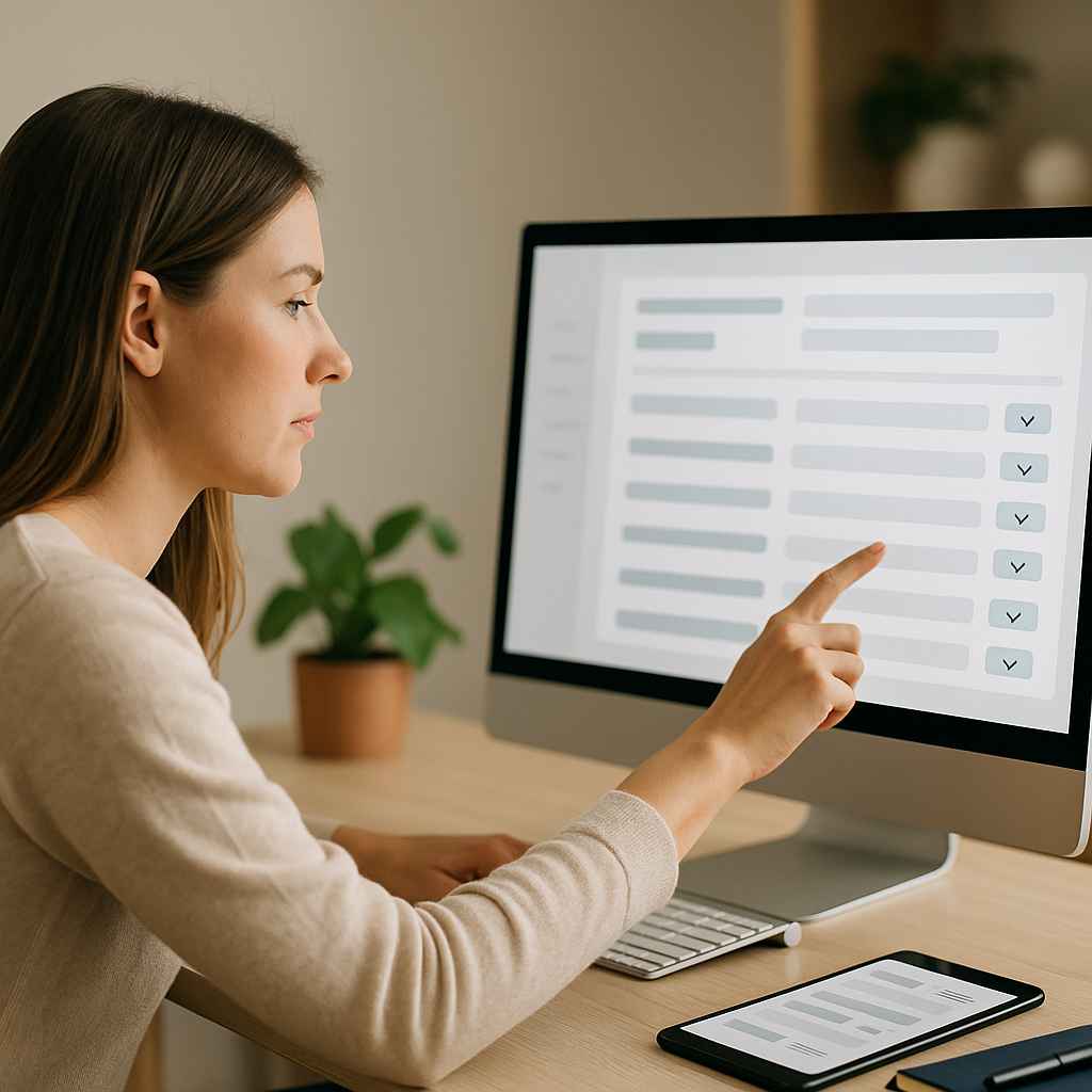 HR professional customizing an ATS candidate scorecard template on a desktop interface for structured evaluation and scoring