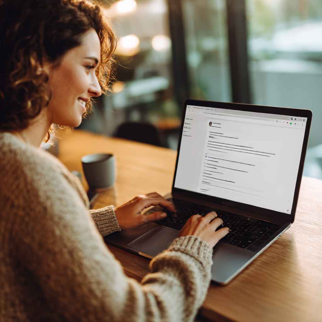 Recruiter writing a friendly personalized scheduling message