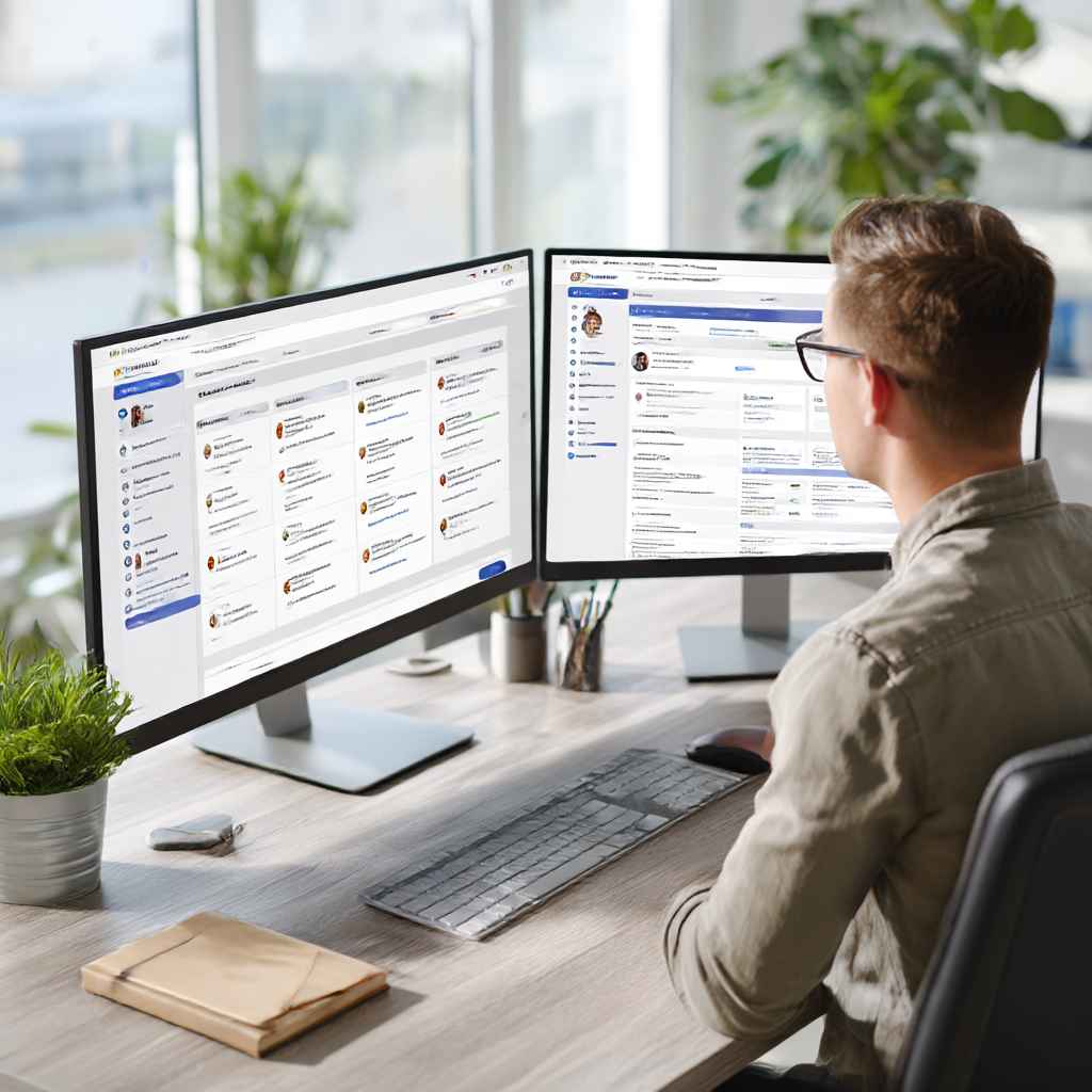 Recruiter managing multiple reference checks at once through automation
