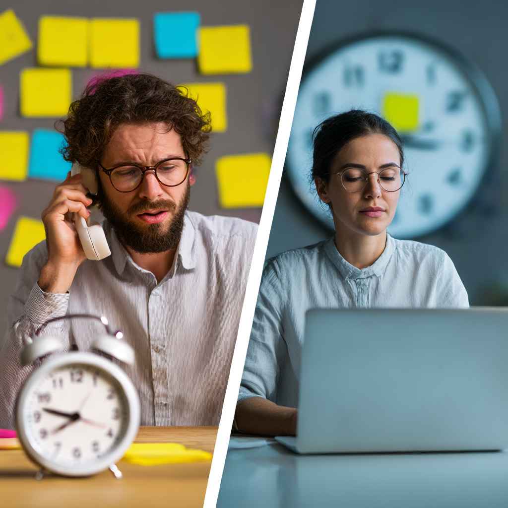 Split-screen image comparing manual vs automated reference checks