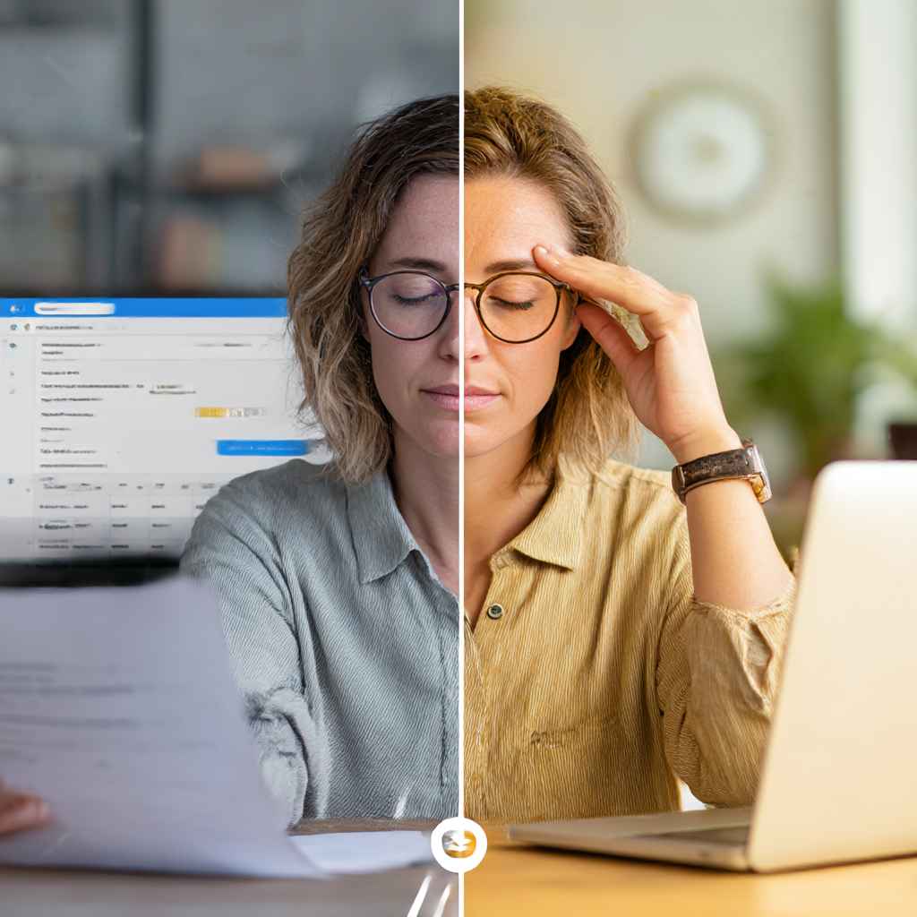 Manual vs automated interview scheduling split-screen comparison