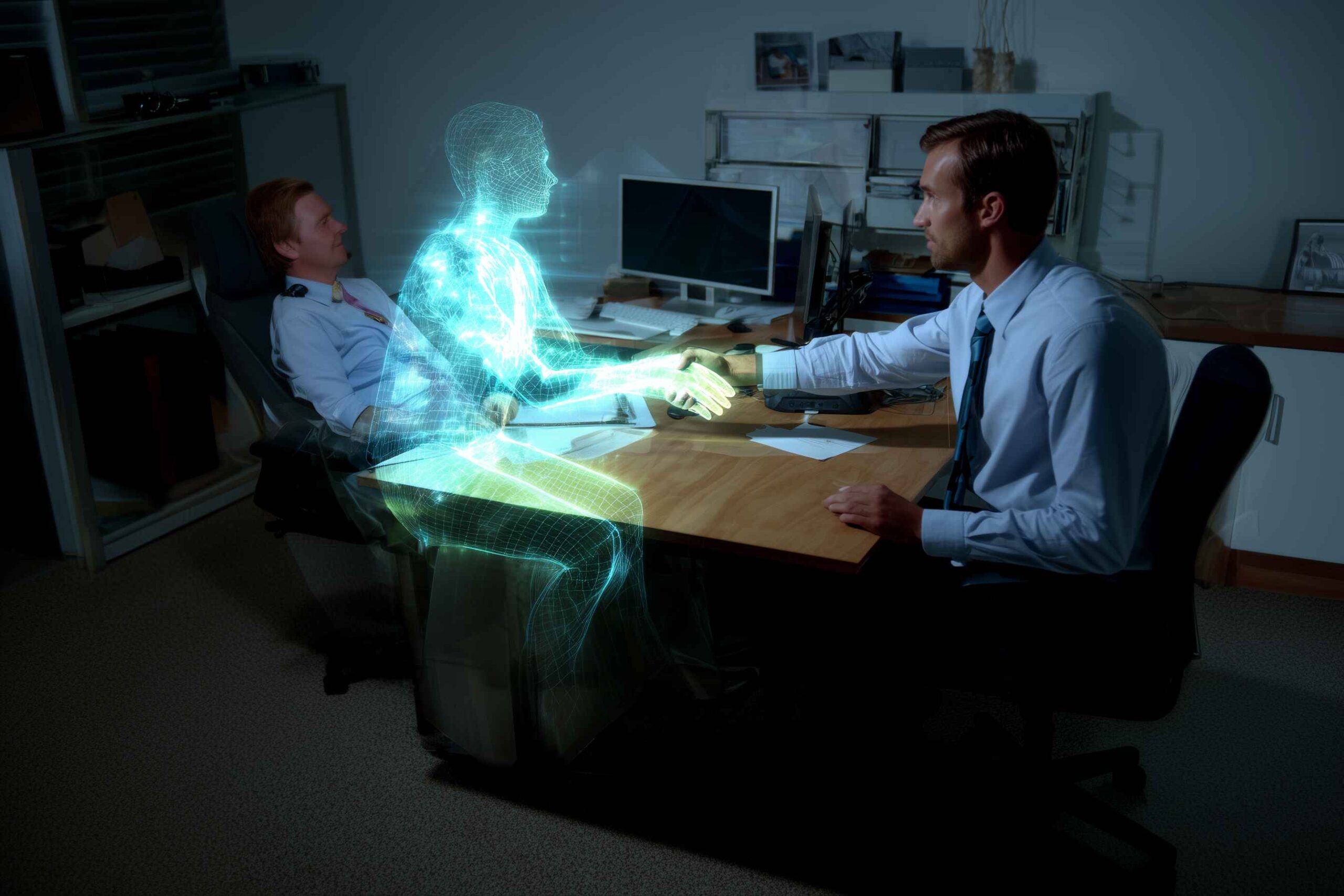 AI Recruiting Chatbot: Streamline Hiring and Reduce Turnover 2 Realistic metaphor of AI recruiting chatbot providing round-the-clock candidate communication.