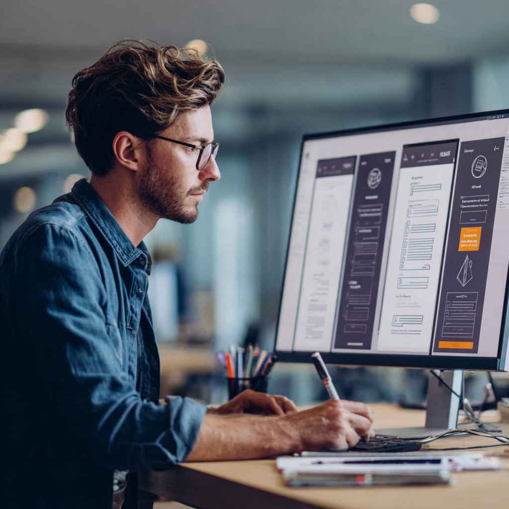 Recruiter creating structured job ad using AI job description generator.