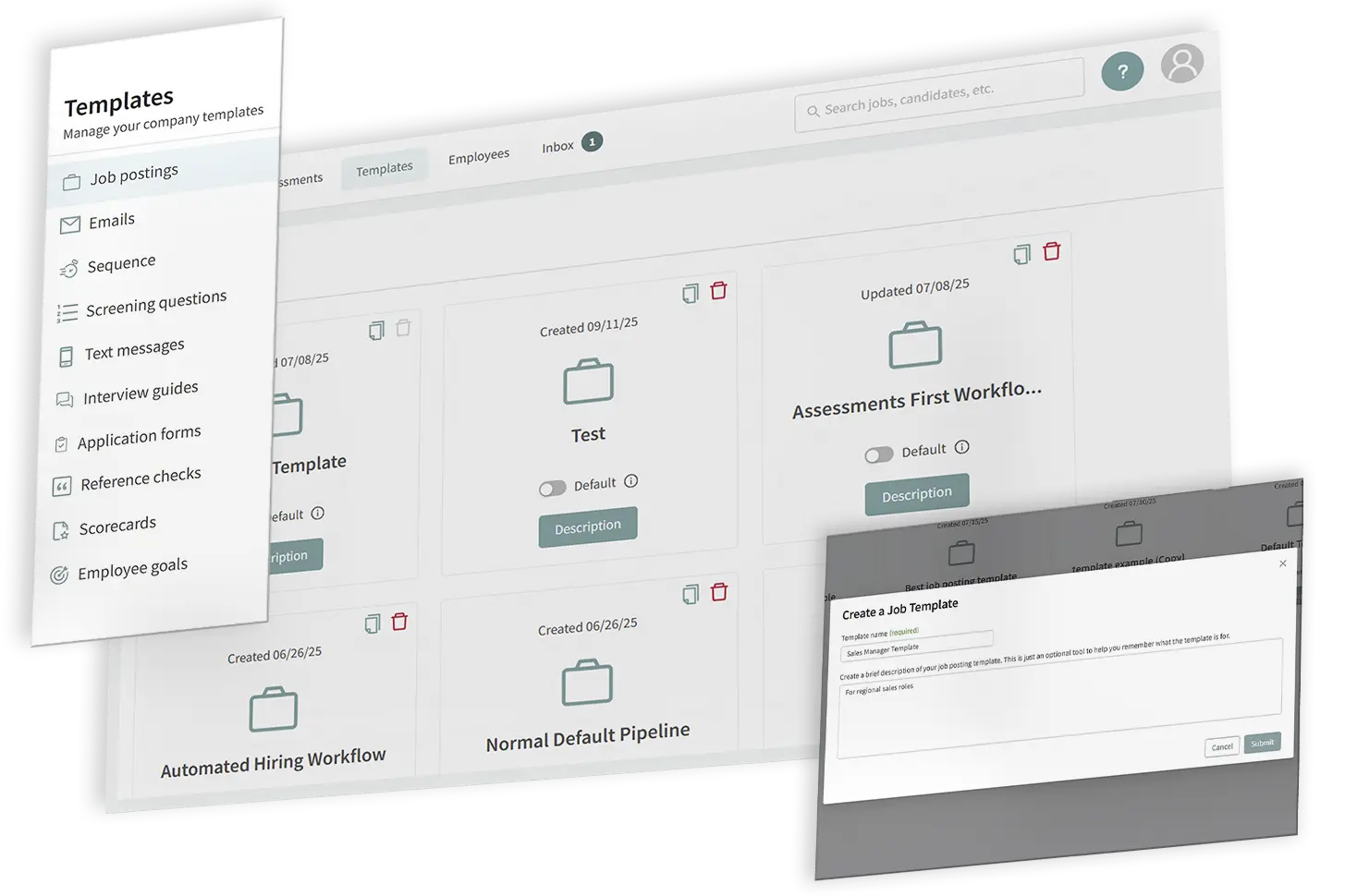 Discovered's Job Posting Tempaltes feature mockup.