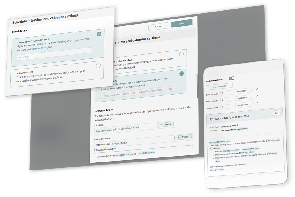 Interview scheduling links feature overview.