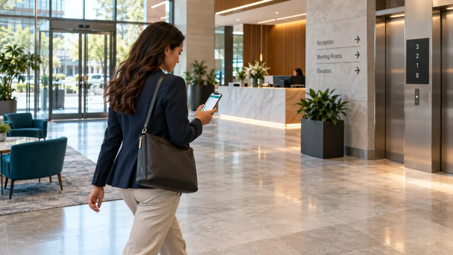How to Reduce Interview No-Shows Without Losing Great Candidates 2 Candidate arriving for an interview with clear scheduling and location information