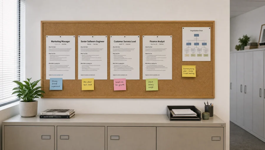 7 Employee Referral Program Mistakes and How to Fix Them 1 Underutilized hiring corkboard representing common employee referral program mistakes