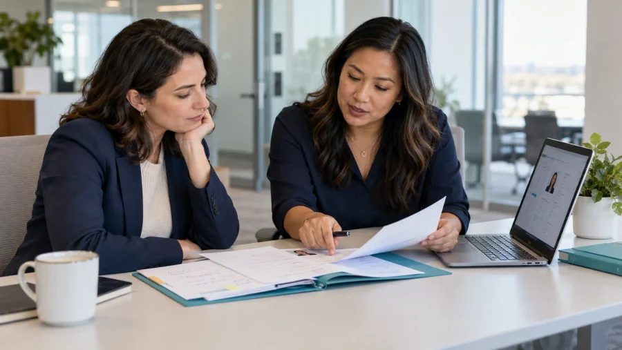 Candidate Disposition: How to Keep Your Hiring Pipeline Clean 4 HR Colleagues Reviewing Candidate History