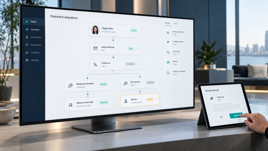 Candidate Outreach Automation: How to Reach Candidates Without Creating More Noise 4 Recruiting team coordinating candidate outreach automation across phone, email, and text