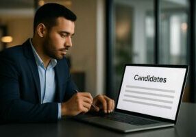 Recruiter evaluating candidates in an ATS platform interface—comparing Discovered.ai vs Loxo for best workflow fit
