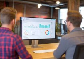 Hiring manager reviewing interview scheduling performance data