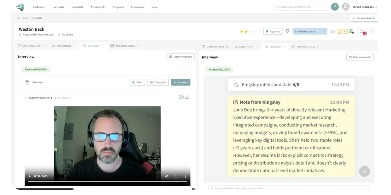 AI Interview Evaluation Feature