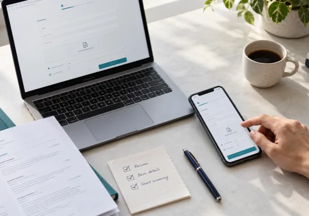 Modern job application experience across mobile and desktop devices