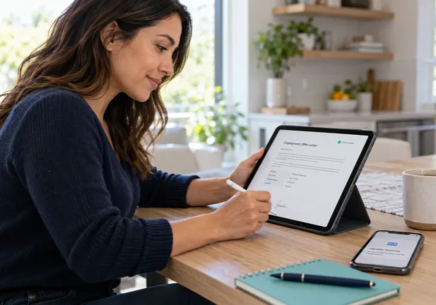 Digital offer letter process replacing manual hiring paperwork