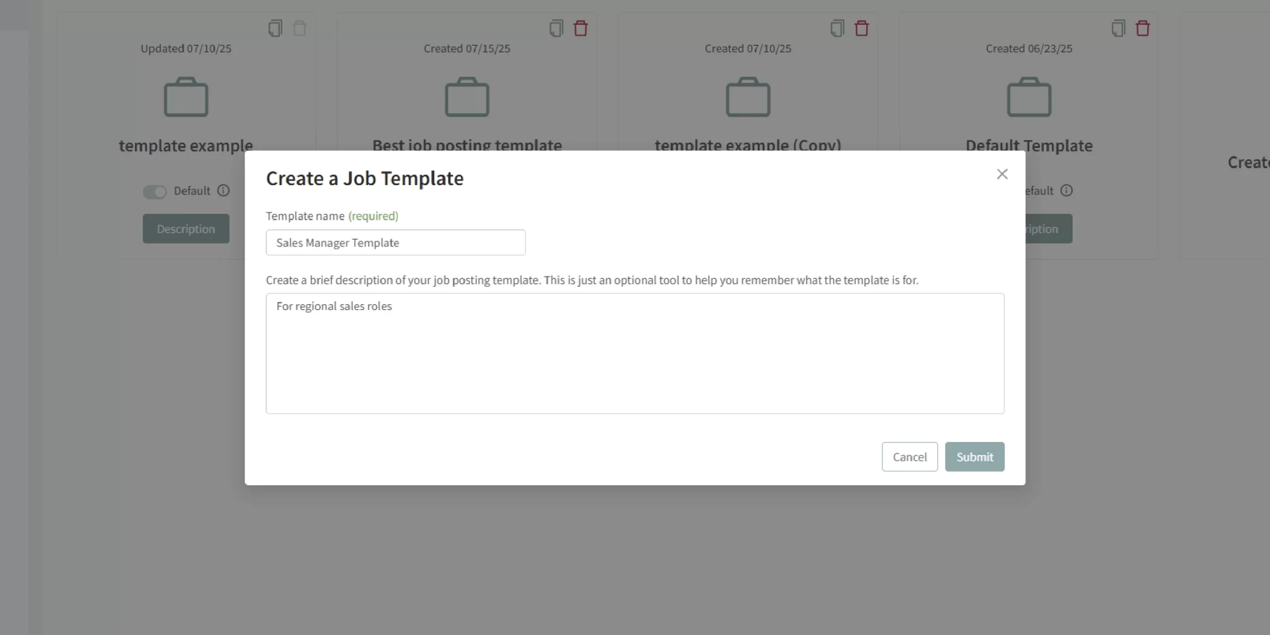Job Posting - Screenshot