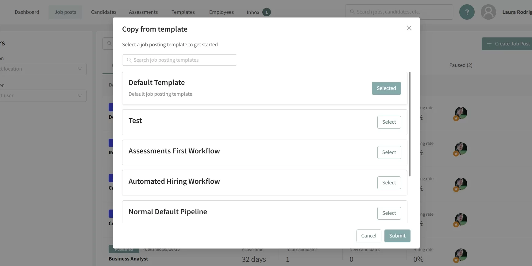 Job Posting Template - Screenshot