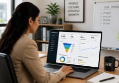 HR professional using programmatic job advertising tools to improve hiring ROI and job visibility